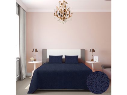 Ervi přehoz na postel jednolůžko/dvoulůžko - DMS V14 - modrý (Rozměr 140x200 cm)