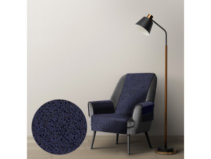 Ervi dekorační přehoz na křeslo DMS V14 - modrý (Kombinace bez područek, Rozměr 65x200 cm)