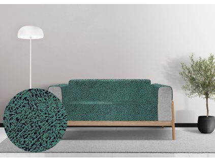 Ervi dekorační přehoz na sedačku/postel DMS V8 - petrolejový (Kombinace bez područek, Rozměr 140x200 cm)