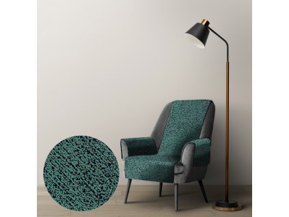 Ervi dekorační přehoz na křeslo DMS V8 - petrolejový (Kombinace bez područek, Rozměr 65x200 cm)