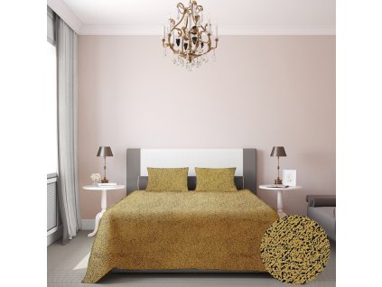 Ervi přehoz na postel jednolůžko/dvoulůžko - DMS V4 -hořčice (Rozměr 140x200 cm)