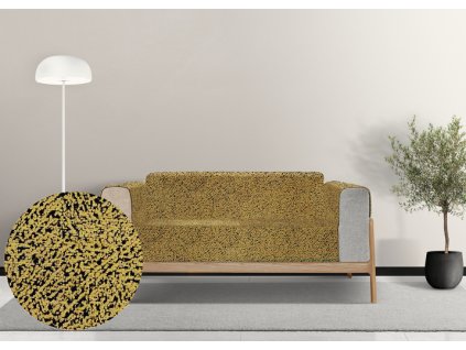 Ervi dekorační přehoz na sedačku/postel DMS V4 - horčica (Kombinace bez područek, Rozměr 140x200 cm)