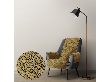 Ervi dekorační přehoz na křeslo DMS V4 - hořčice (Kombinace bez područek, Rozměr 65x200 cm)