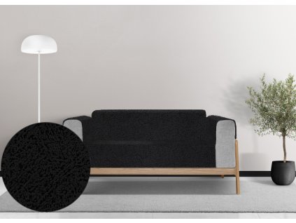 Ervi dekorační přehoz na sedačku/postel DMS V15 - černý (Kombinace bez područek, Rozměr 140x200 cm)