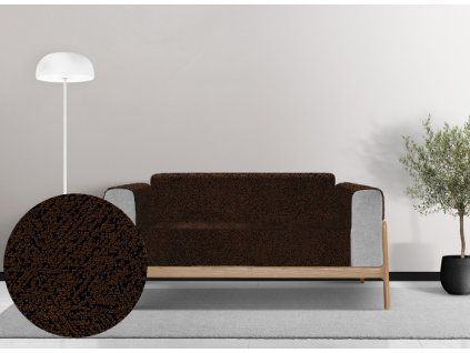 Ervi dekorační přehoz na sedačku/postel DMS V11 - tmavě hnědý (Kombinace bez područek, Rozměr 140x200 cm)