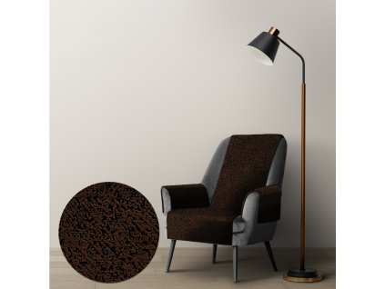 Ervi dekorační přehoz na křeslo DMS V11 - tmavě hnědý (Kombinace bez područek, Rozměr 65x200 cm)