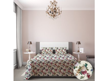 Ervi Gobelínový přehoz na postel jednolůžko/dvoulůžko - Ráj květin (Rozměr 140x200 cm)