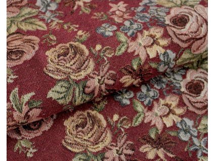 Ervi gobelínový přehoz na sedačku/postel - Gold plus bordo (Kombinace bez područek/without area, Rozměr 140x200 cm)