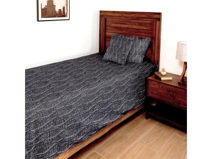 Ervi Gobelínový přehoz na postel jednolůžko/dvoulůžko - Tuna tmavě šedý (Rozměr 140x200 cm, povlak na polštář 45x45 cm)