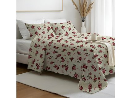 Ervi Gobelínový přehoz na postel jednolůžko/dvoulůžko - Polibek růže (Rozměr 140x200 cm)