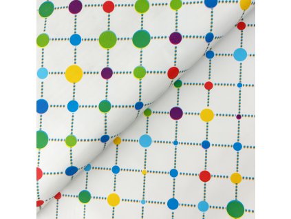 Ubrus PVC Mirabella 445A - Barevné puntíky, 140 cm x 20m (Barva barevná, Vzor Dětský)
