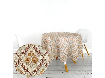 Ervi gobelínový ubrus na stůl kulatý - Asetat-303 (Rozměr průměr 40 cm)