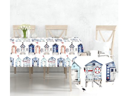 Ervi bavlněný ubrus na stůl obdélníkový - námořní vzor (Barva barevná, Rozměr 80x120 cm, Vzor Mořský)