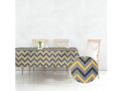 Ervi bavlněný ubrus na stůl čtvercový - cik-cak (Rozměr 40x40 cm)