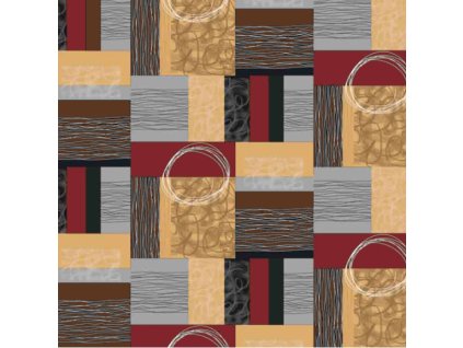 Ubrus PVC Mirabella DC-225F 140 cm x 20m (Barva vínová, Vzor Geometrický)