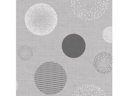 Mirella ubrus PVC M-130 C 140 cm x 20m (Barva šedá, Vzor Geometrický)
