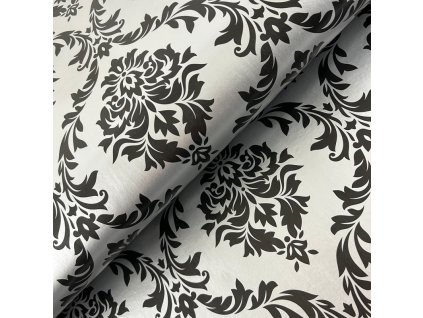 Ubrus PVC DC-302N střibrno/černý 140 cm x 20m (Barva barevná, Vzor Designový)