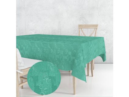 Ervi dekorační ubrus na stůl obdélníkový - Estella listy zelená (Rozměr 80x120 cm)