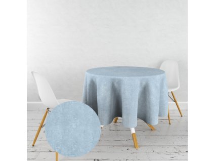 Ervi dekorační ubrus na stůl kulatý - samet Světle modrý (Rozměr průměr 40 cm)