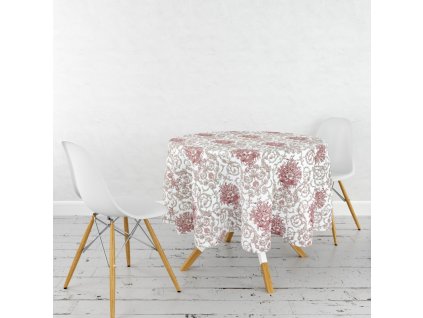 Ervi bavlněný ubrus na stůl kulatý - v rokokovém stylu (Barva Bílá, Rozměr průměr 40 cm, Vzor Designový)