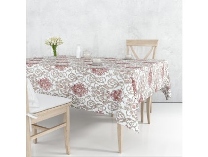 Ervi bavlněný ubrus na stůl čtvercový - v rokokovém stylu (Barva Bílá, Rozměr 40x40 cm, Vzor Designový)
