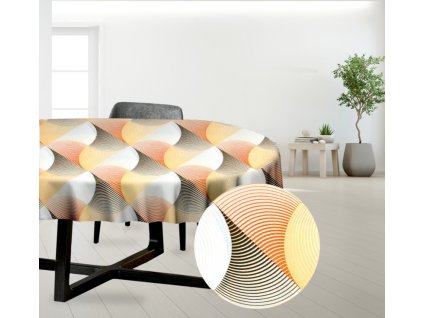 Ervi bavlněný ubrus na stůl oválný - Vlnění (Barva barevná, Rozměr 80x120 cm, Vzor Abstrakce)