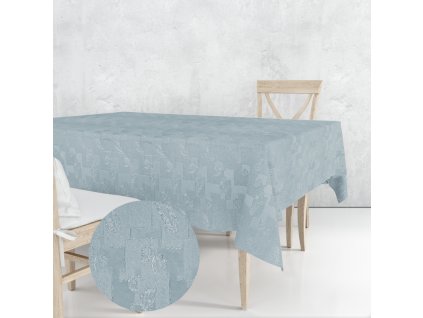Ervi dekorační ubrus na stůl obdélníkový - Estella listy světle modrá (Rozměr 80x120 cm)
