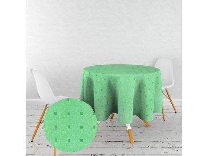Ervi dekorační ubrus na stůl kulatý - Čtverečky zelené (Rozměr průměr 40 cm)