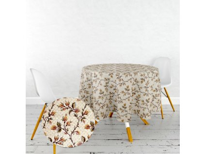 Ervi gobelínový ubrus na stůl kulatý - Šipek hnědý (Rozměr průměr 40 cm)