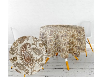 Ervi gobelínový ubrus na stůl kulatý - Asetat-354 (Rozměr průměr 40 cm)