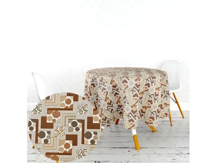 Ervi gobelínový ubrus na stůl kulatý - Asetat-321 (Rozměr průměr 40 cm)