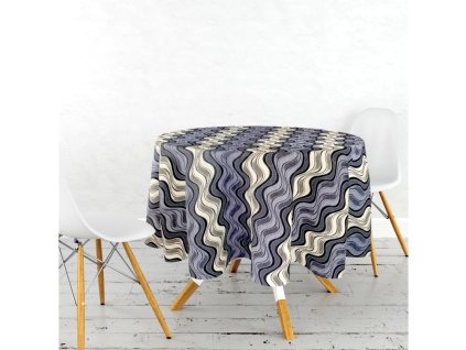 Ervi gobelínový ubrus na stůl kulatý - Nehir levandulový (Rozměr průměr 40 cm)