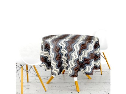 Ervi gobelínový ubrus na stůl kulatý - Nehir hnědý (Rozměr průměr 40 cm)