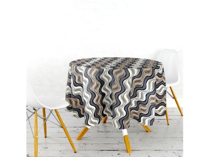 Ervi gobelínový ubrus na stůl kulatý - Nehir béžový (Rozměr průměr 40 cm)