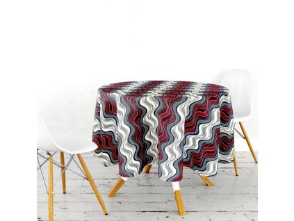 Ervi gobelínový ubrus na stůl kulatý - Nehir bordo (Rozměr průměr 40 cm)