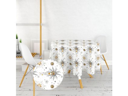 Ervi bavlněný ubrus na stůl kulatý - Vánoční - jelen (Rozměr průměr 40 cm)