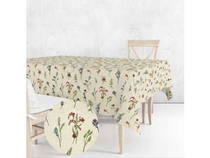 Ervi Gobelínový ubrus na stůl čtvercový - Květiny na loukách (Rozměr 40x40 cm)