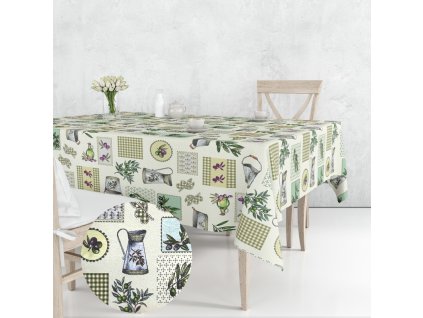Ervi Gobelínový ubrus na stůl čtvercový - Provensálská olivka zelené (Rozměr 40x40 cm)