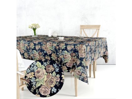 Ervi Gobelínový ubrus na stůl čtvercový - Gold plus černý (Rozměr 40x40 cm)