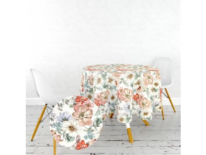 Ervi Teflonový ubrus na stůl kulatý Royal Lux - Pastelový ráj (Rozměr průměr 40 cm)