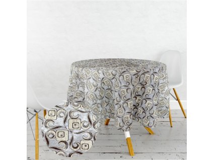 Ervi gobelínový ubrus na stůl kulatý - Tafta - krémová (Rozměr průměr 40 cm)