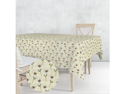 Ervi Gobelínový ubrus na stůl čtvercový - Romantické kopretiny (Rozměr 40x40 cm)