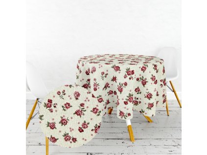 Ervi Gobelínový ubrus na stůl kulatý - Polibek růže (Rozměr 40x40 cm)