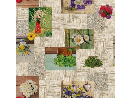 Ubrus PVC M-103A Role 140 cm x 20m (Barva barevná, Vzor Kostkový)