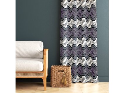 Ervi gobelínový termo závěs - Nehir levandulový (Rozměr 140x200 cm, Typ bez podšití rubové strany)