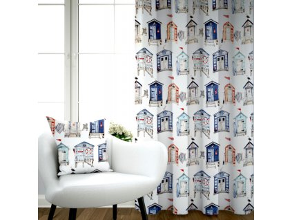 Ervi bavlněný závěs - námořní vzor (Barva barevná, Rozměr 140x160 cm, Vzor Mořský)