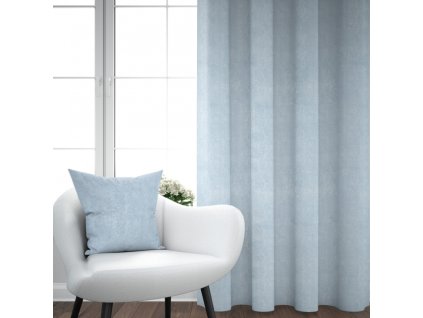 Ervi dekorační závěs - samet Světle modrý (Rozměr 140x160 cm)