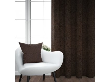 Ervi dekorační zatemňovací závěs - DMS V11 - tmavě hnědý (Rozměr 140x200 cm)