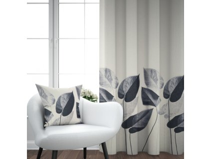 Ervi zatemňovací závěs Super print Blackout - Elegantní listí č.28 (Rozměr 140x140 cm)