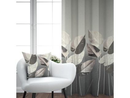 Ervi zatemňovací závěs Super print Blackout - Elegantní listí č.27 (Rozměr 140x140 cm)